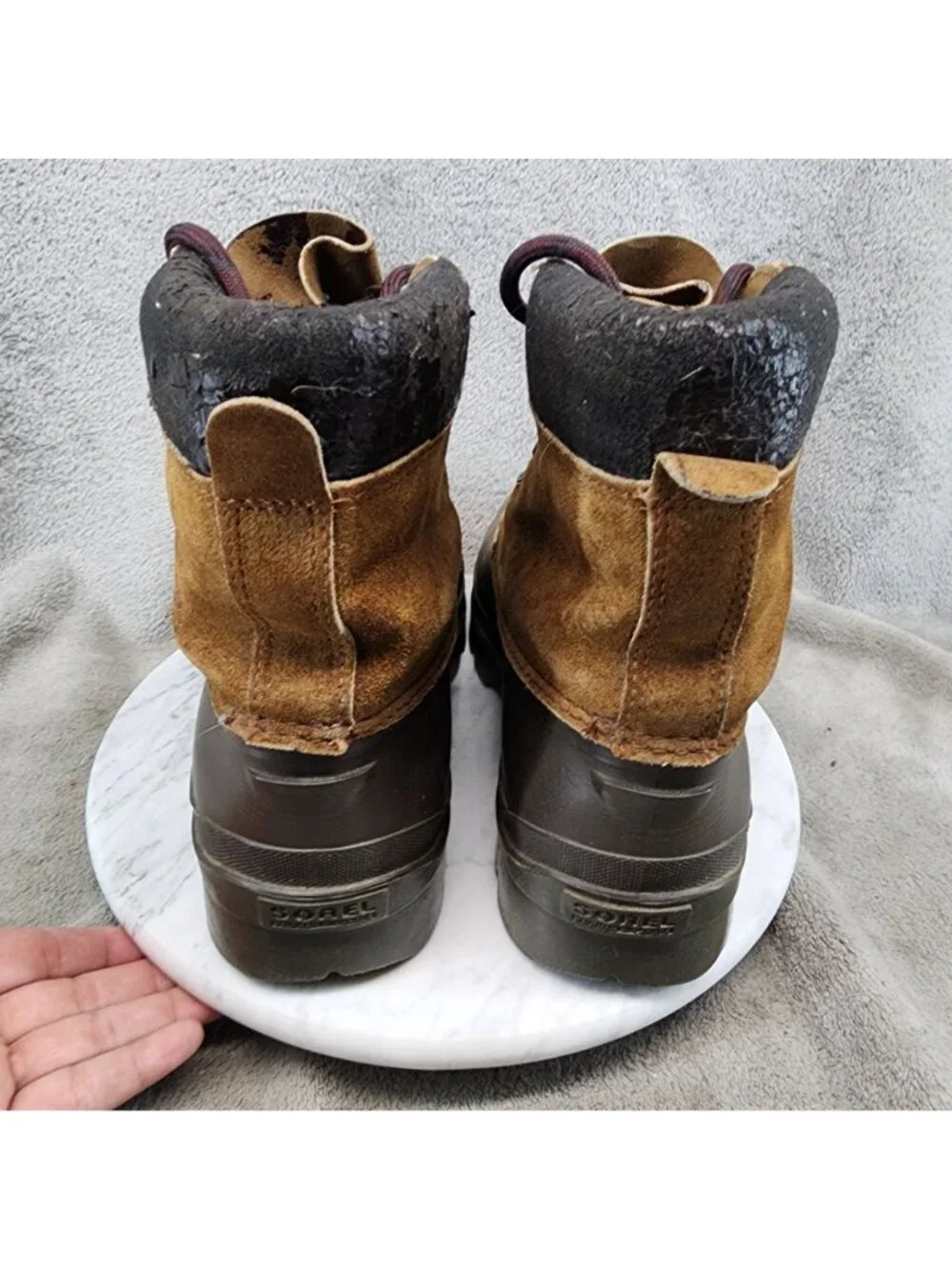 Sorel Shoes Mens Size 10 Brown Leather Lace Up Boots *Read*
